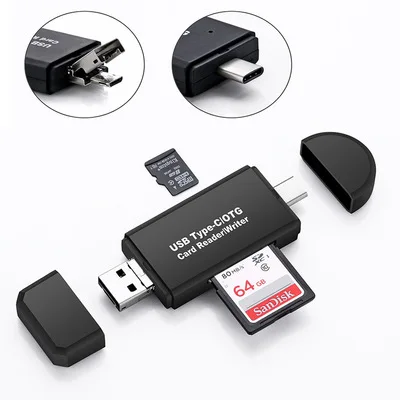 Cheap USB Type-C/OTG Card Reader/Writer USB 3.0 Type C  SD TF Memory Card Reader Type-C To TF Micro usb Adapter