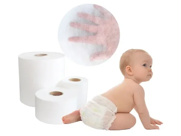SSS 12GSM Nonwoven Fabric Price Per Ton Roll Elastic Nonwoven Raw Material For Diaper Nonwoven Fabric