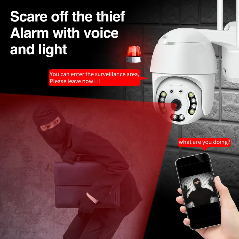 Home Security 1080P Camera WIFI Outdoor PTZ Speed Dome Wireless IP Camera CCTV Pan Tilt 4X Zoom IR Network Surveillance P2P CAM