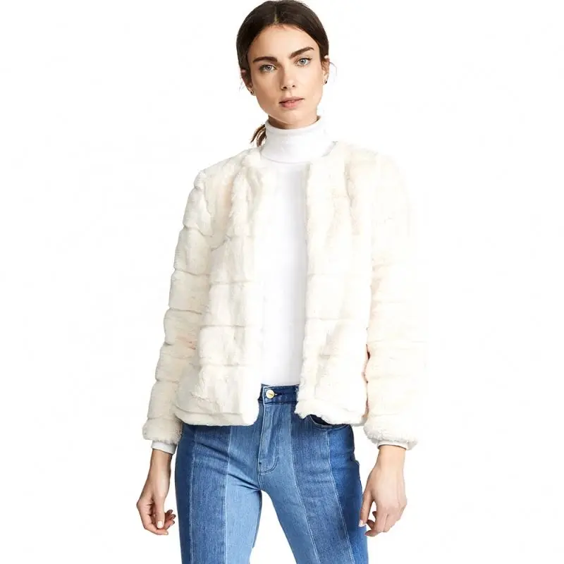 Winter women fashion white short mink fur line cutting leopard-print ladies fur coat