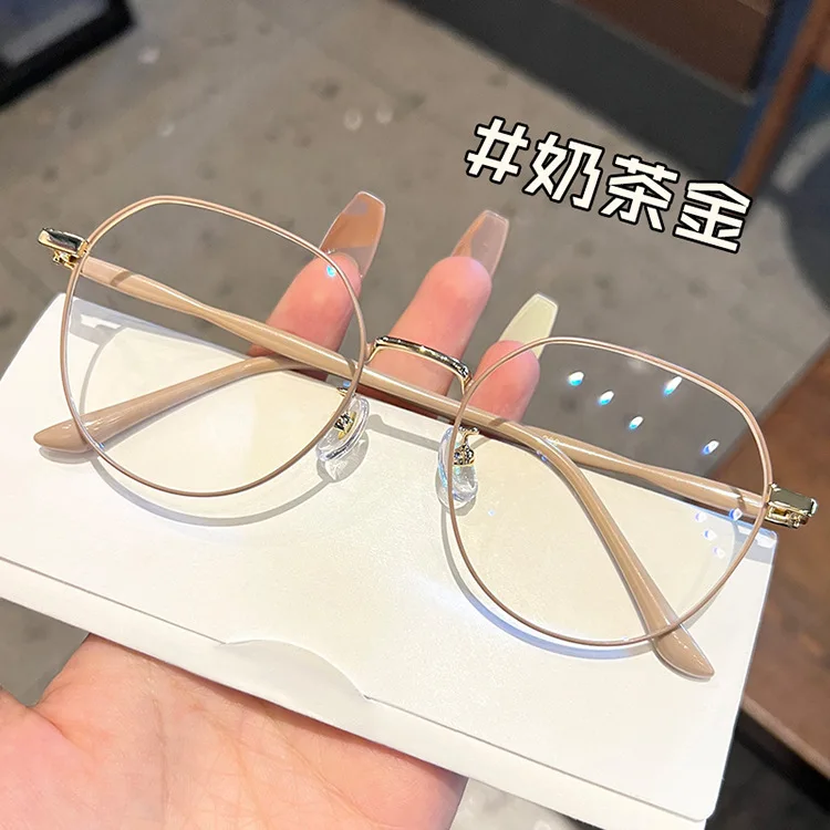 Jiuling eyewear best high quality metal frame glasses cheap price eye glasses adult round anti blue light optical eyeglasses