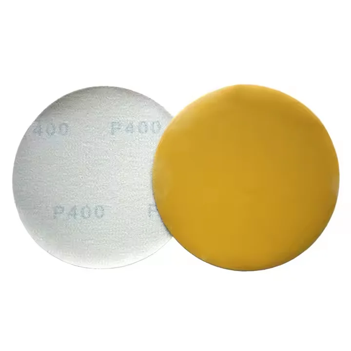 Hook And Loop Yellow Orbital Wood Abrasive Sanding Discs