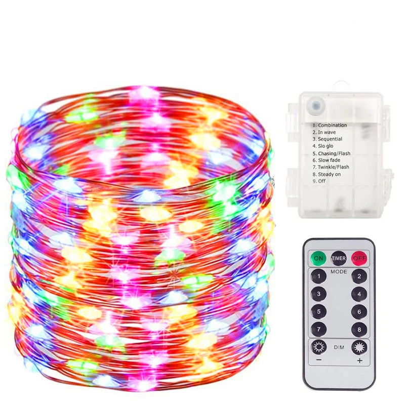 Fairy Lights Led Battery Operated Remote String Led Luces Navide Christmas Wedding Party Ramadan Decoration Battery Fairy Light