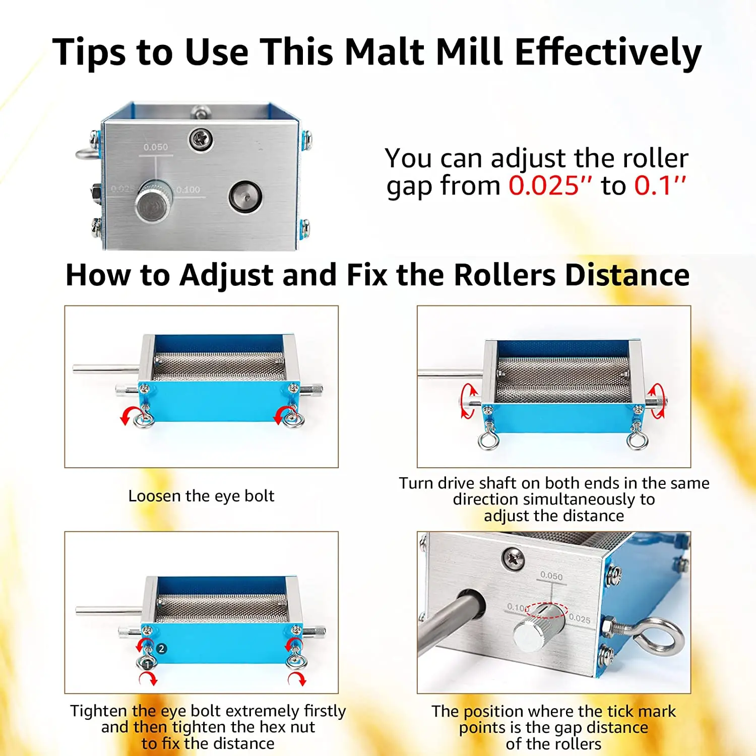 SUS304 зерновая мельница ячменного солода дробилка для домашнего пивоварения 2 ролики для домашнего пивоварения ячмень мясорубки бункер для домашнего пивоварения инструменты