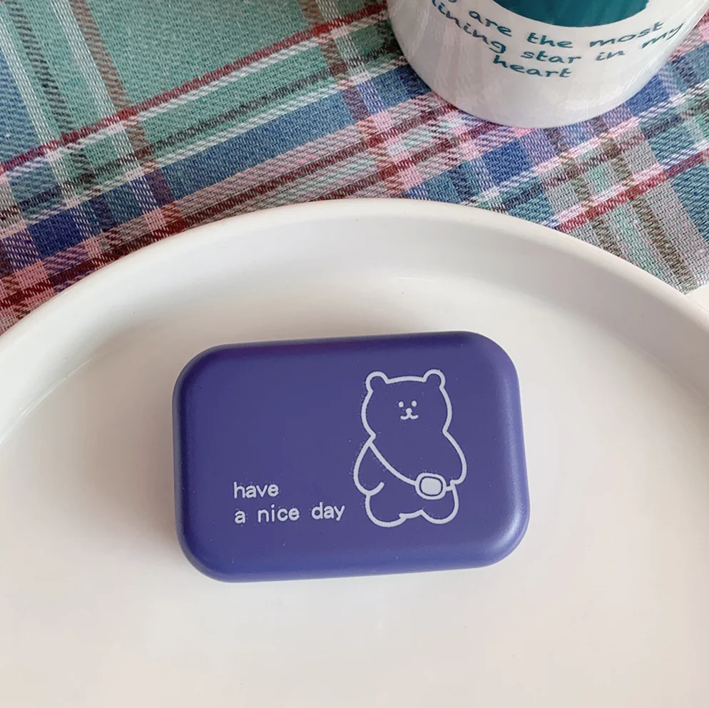 The Best and Cheapest and cute bear cosmetic box ins cartoon contact lens companion box