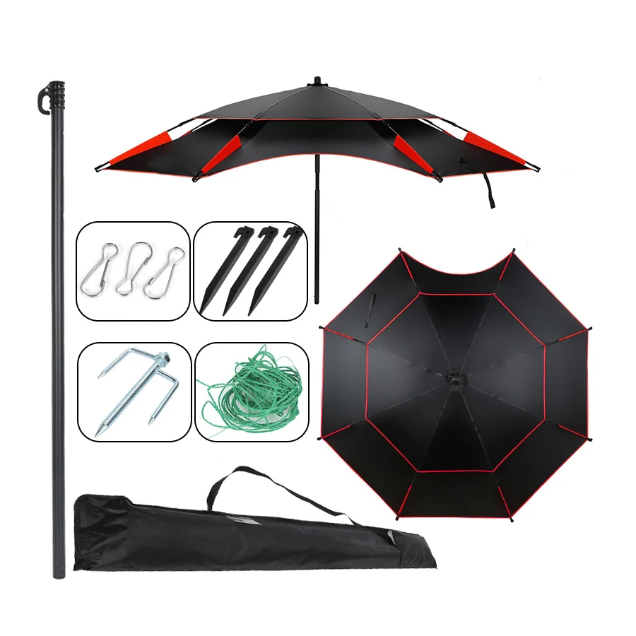 High quality Printed camping Umbrella Fishing Fiberglass Beach Umbrellas Fishing Umbrella