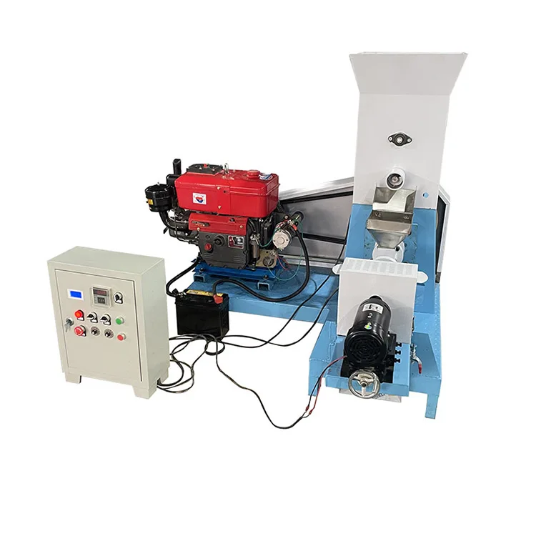 floating fish feed pellet making machine extruder with diesel engine