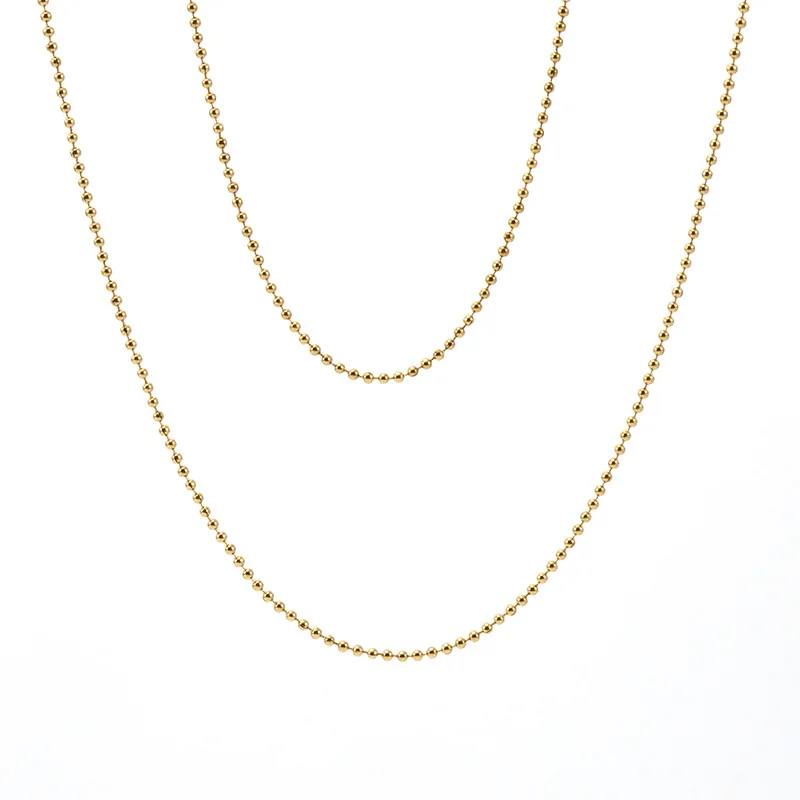 18inch Stainless Steel Bead Ball Chain 1.2 mm Necklaces Minimalist Jewelry