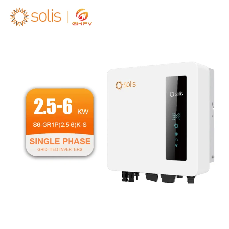 Solis Hybrid Inverter S6-GR1P(2.5-6)K-S Solar Grid-Tied Inverter Single Phase EU Stock 2.5kw 3kw 3.6kw 4kw 4.6kw 5kw 6kw
