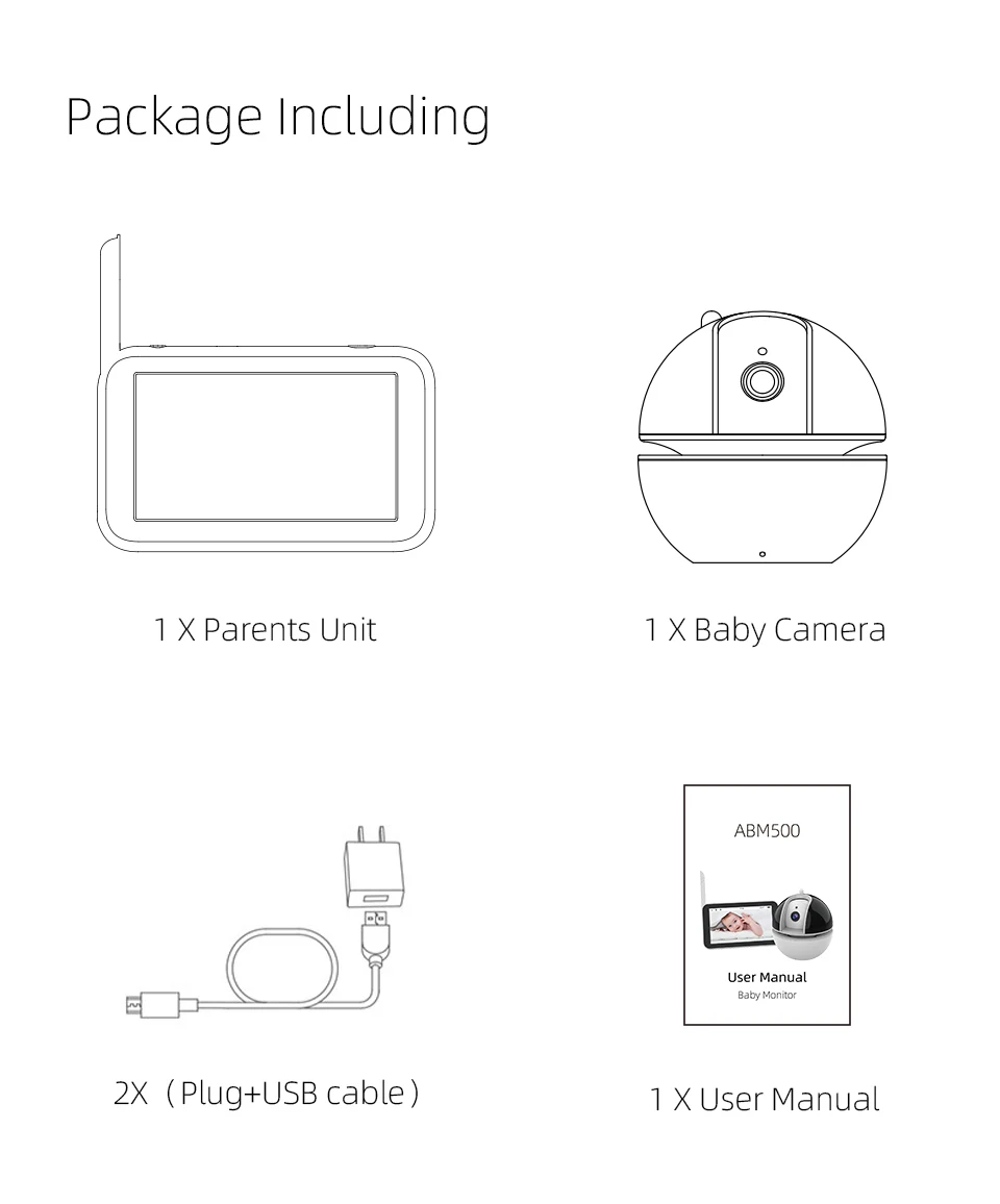 2021 Newest 5 Inch 720P Touch Screen Baby Monitors Camera Wholesale Support Pan/Tilt/Zoom Babyfoon Wireless Baby Video Monitor