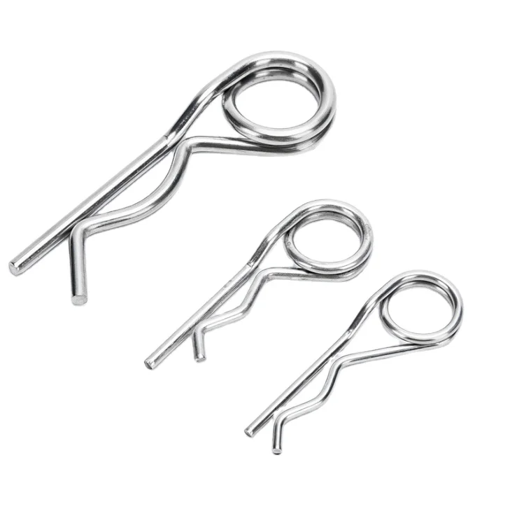 Stainless Steel Hitch Pins Din11024 R Type Hair Pin Heavy Double Spring Cotter Pin Fastener Hardware