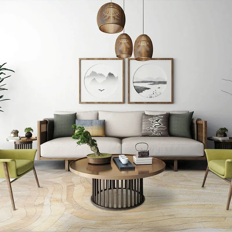 Nordic American luxury bedroom pure plain simple leather living room carpet