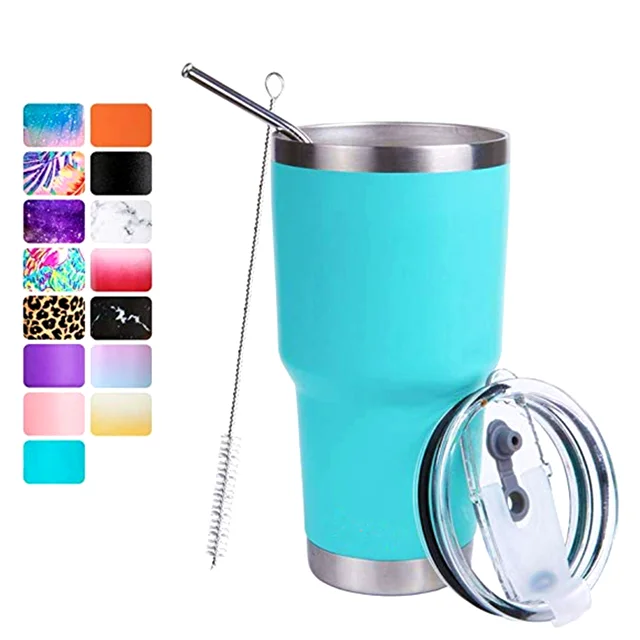 30oz Wholesale Stainless Steel Double Wall Vacuum Insulated Tumbler with Straw