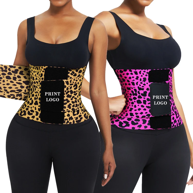 Waistdear Latest Design Red Leopard Print Neoprene Waist Trainer Women Waist Tummy Trimmer Slimming Belt