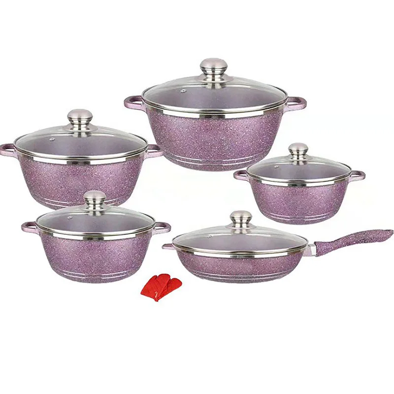 Wholesale Dessini aluminum kitchenware pot set Induction Cookware set ollas de cocin Soup Pot set nonstick pots and pans