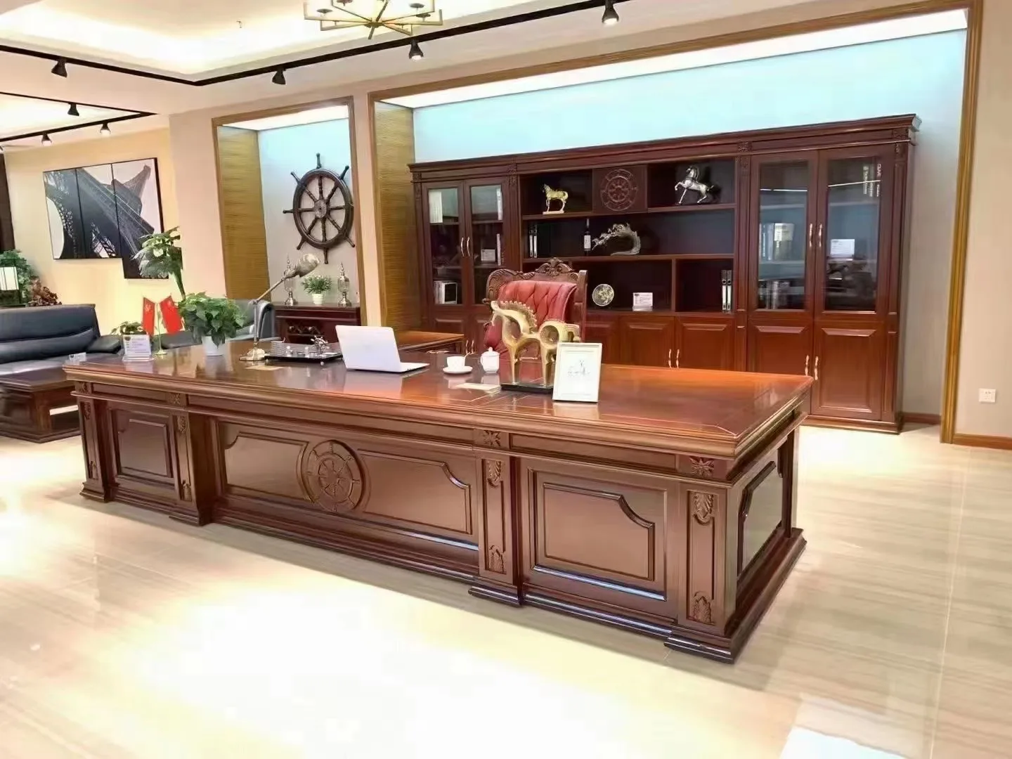 Professional office furniture half round european style semi circle 100% MDF executive office desk
