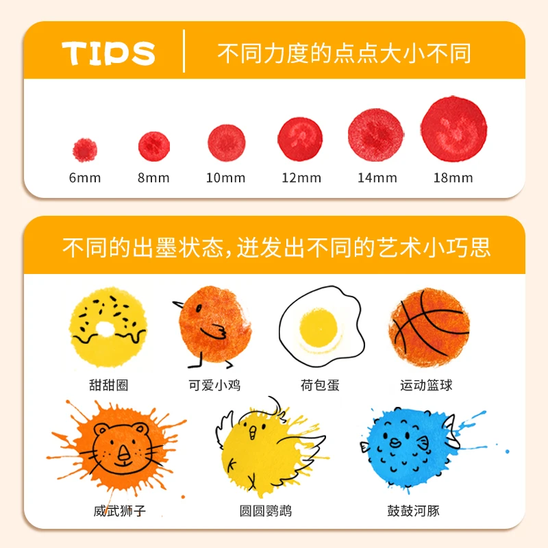 TOP NEW SUPERDOTS Dot markers 6colors art painting kit 18mm tip dab big dots doodle broad line drawing cards easy wash art toy
