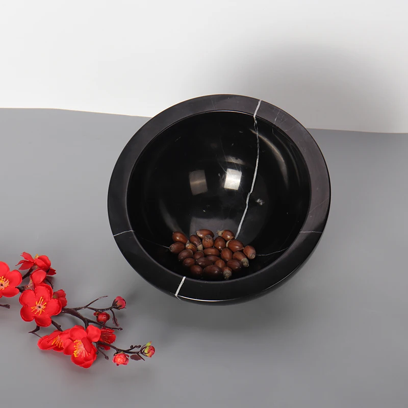 Modern simple marble fruit plate creative home living room dried fruit snack dessert plate Hotel Villa handicraft decoration