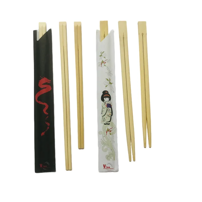 ECO-Friendly New Technique Custom Package Bamboo round twin tensoge Snack Chopsticks
