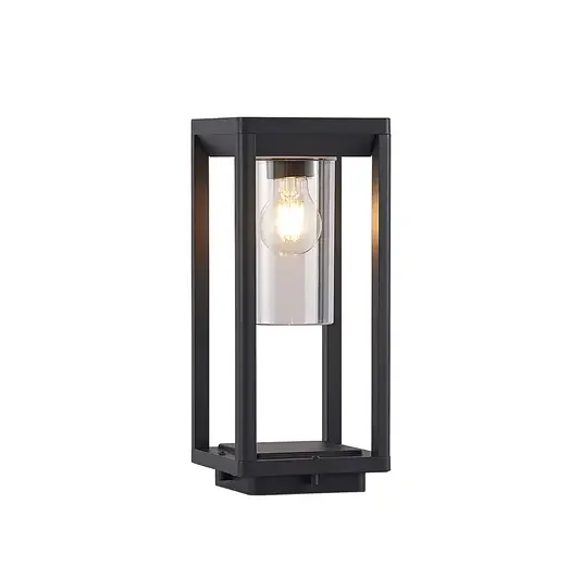 Modern ip44 die-cast aluminum square bollard e27 outdoor garden electric lights decoration in garden