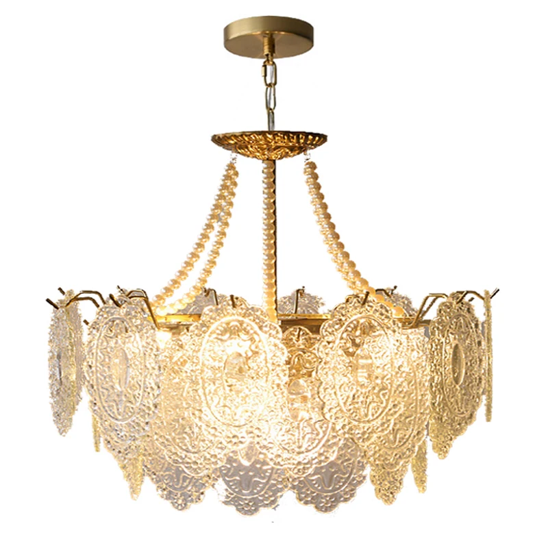 Multiple Types Classic Glass Hanging Lamps Elegant Art Glass Pendant Light for Living Room Bedroom Chandelier