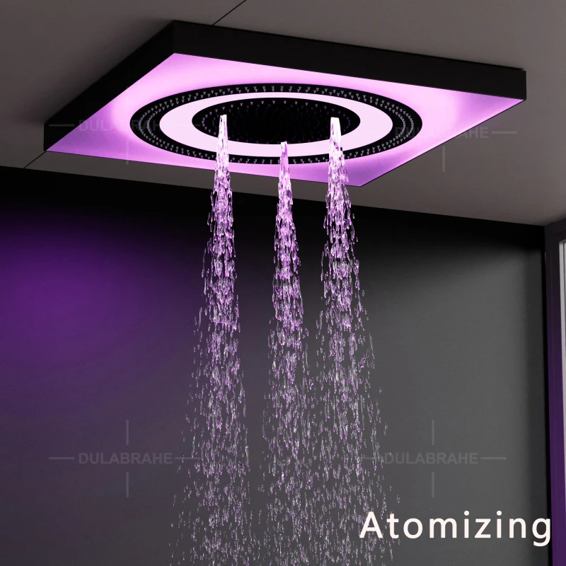Music Led Shower Head 24 Inch Ceiling Embedded Rain Mist Cold and Hot Digital Display  Led Shower Set System