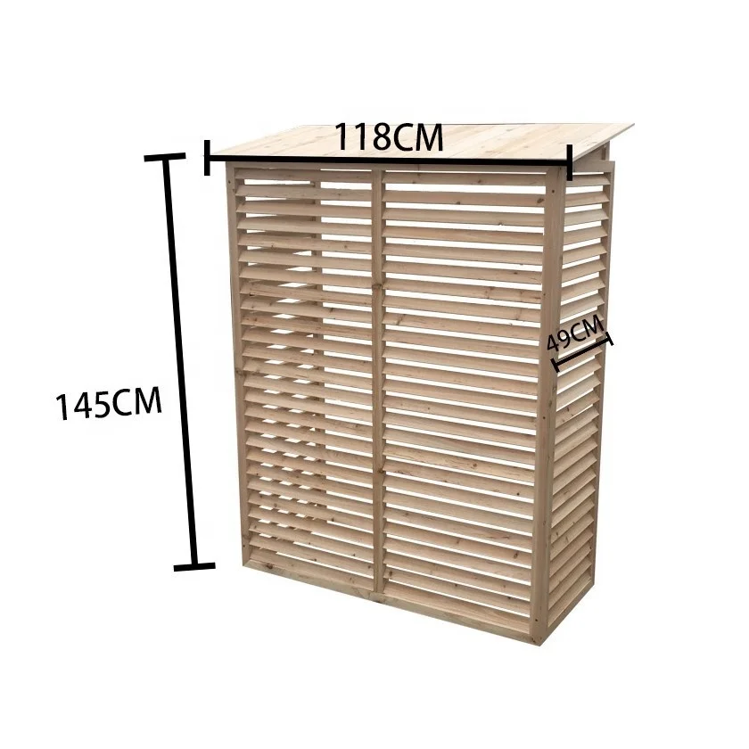 Factory price air conditioner outdoor unit cover louver wooden air condition cover