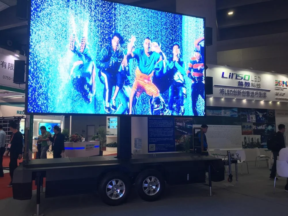 
Media Tools YES-T12 Information Trailer with Scissor Type Hydraulic Lifting Support System Mobile Trailer Advertise LED Display. 