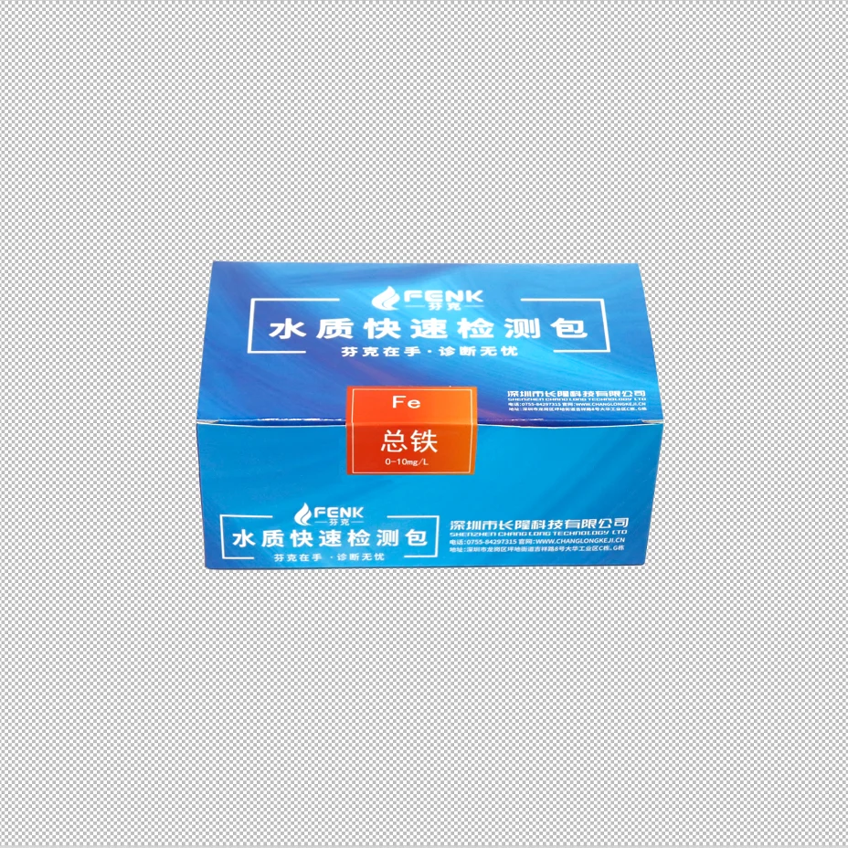 Easy operation total iron rapid detection kits of FENK with 50 tubes reagents each box test range 0-0.2-0.5-1-2-5-10mg/L