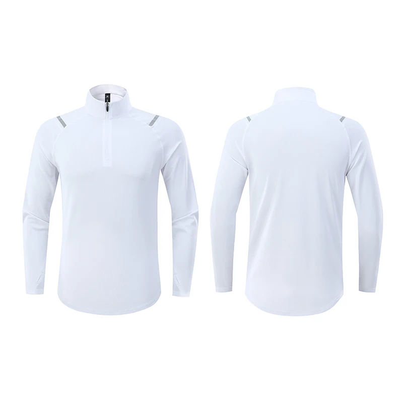 1/4 Zipper Men Active Quick Dry Crew Neck T Shirts Athletic Running Gym Workout Long Sleeve Tee Top For Sportswear