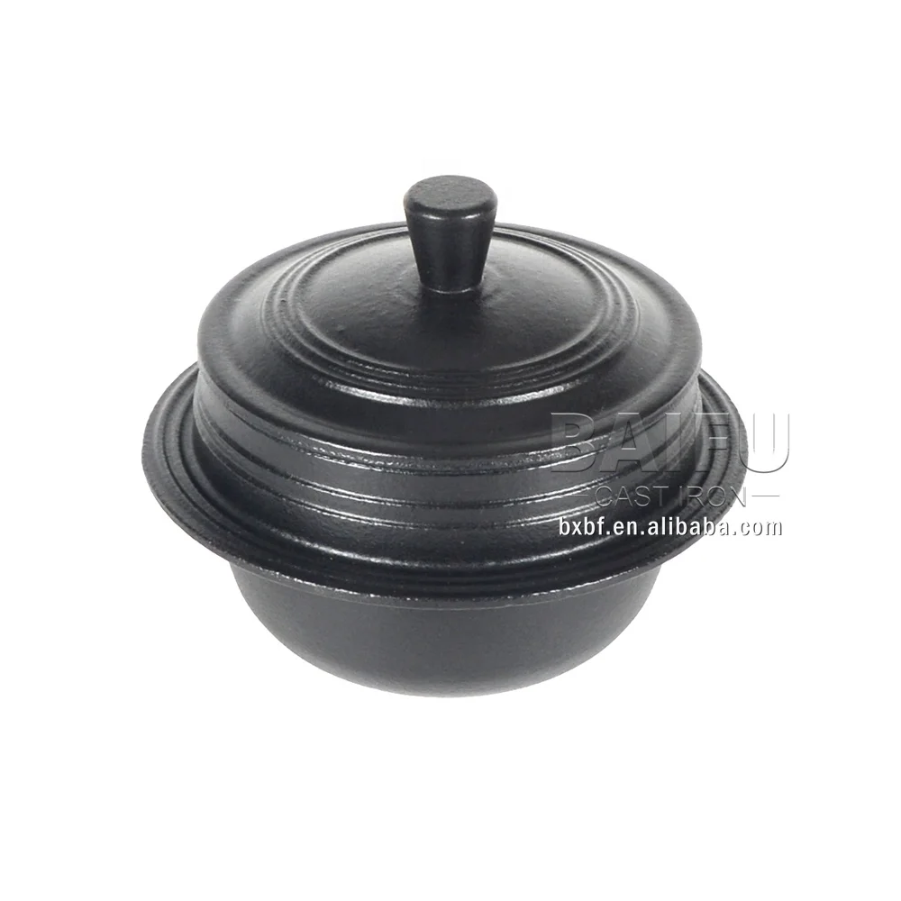 Mini Gamasot Premium Korean Dutch Oven Rice Pot Enameled Cast Iron Pot with Lid Korean Stone Bowl Cauldron