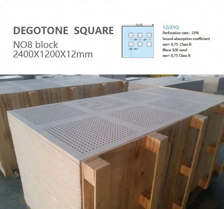Three different kinds of irregular round perforated plasterboard ceiling tiles