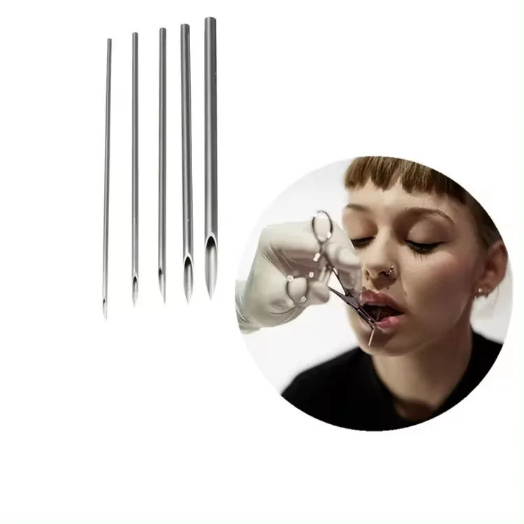 Disposable Sterile Body Piercing Needles Medical Tattoo Piercing Needles For Navel Nipple Ear Nose Lip