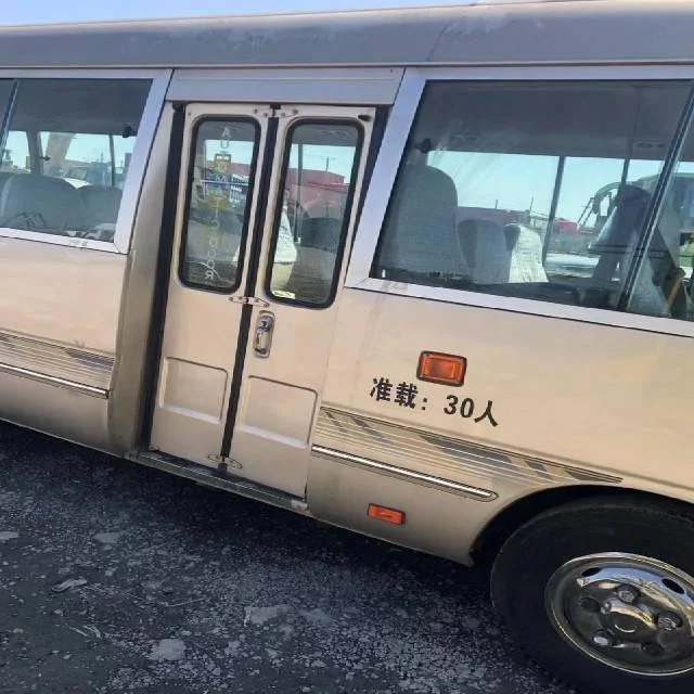 Second Hand Coaster Bus  LHD Mini Diesel Bus  Promition Price White Golden Brown For stock Africa Negeria Dubai
