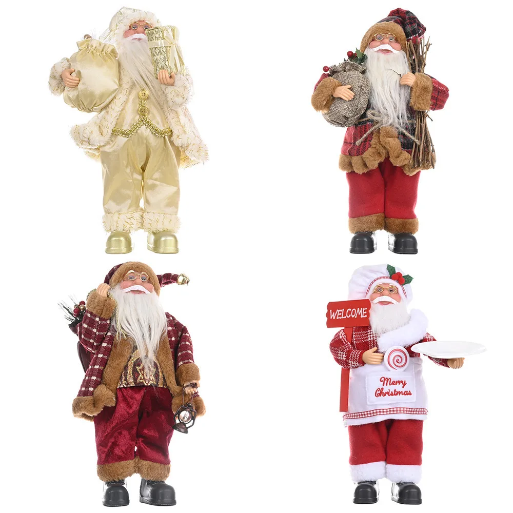 2022 Best Selling New Christmas Decorations Station Sitting Santa Claus Doll Ornaments Doll Decorations