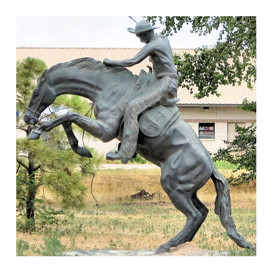 classical design life size copper metal Knight sculpture horse bronze statue