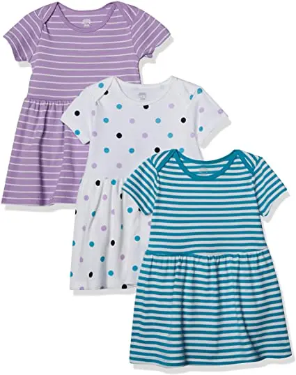 2022 new style baby girl summer dress crew neckline diaper cover