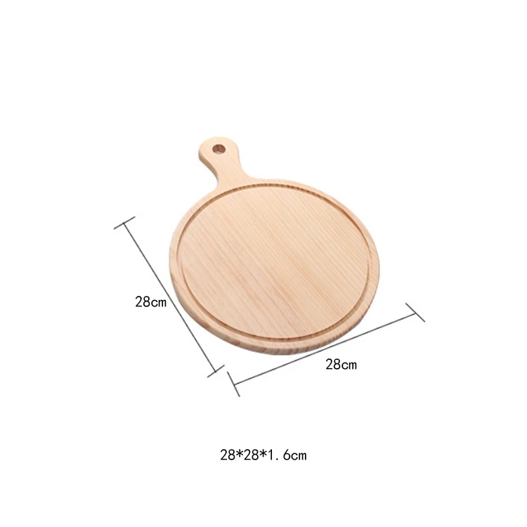 Customized wholesale solid wood food serving boards pizza plate with handle
