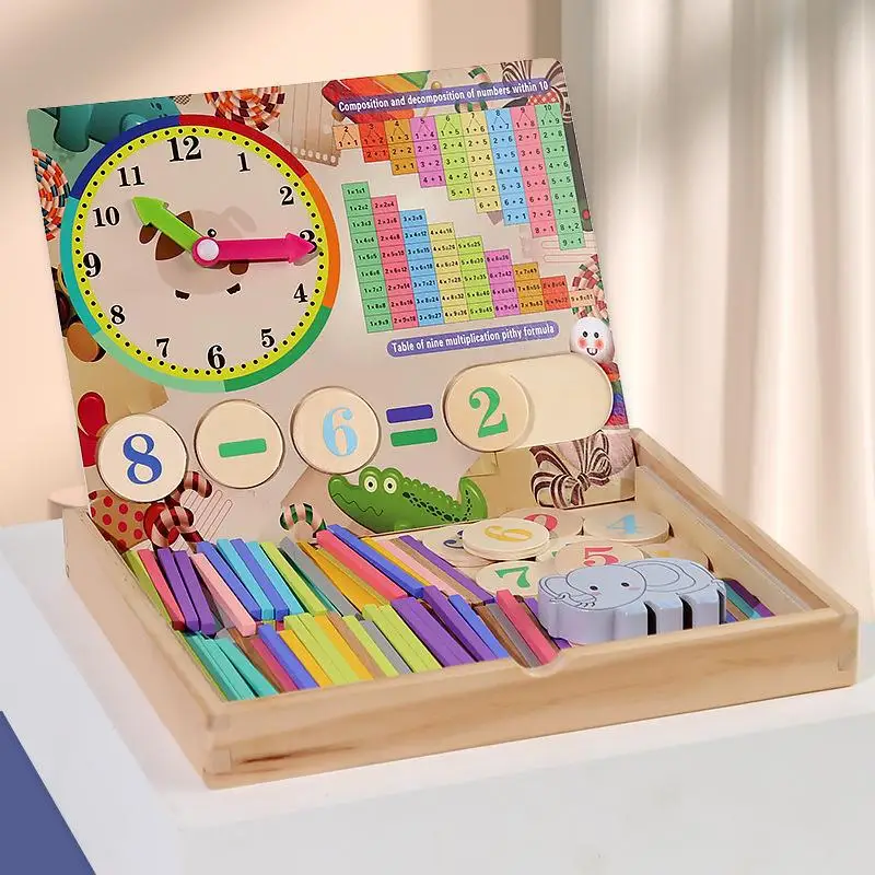 Hot selling children multifunctional arithmetic box early educational Wooden Math Toy For children Toddler Boys girls