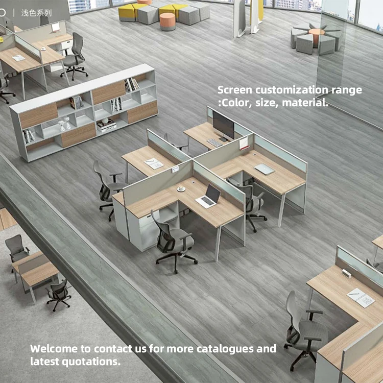 China Manufacturer Modern Modular Office Furniture Workstation 2, 4, 6 Seater Office Workstation Desk For 2, 4, 6 Person People