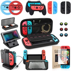 21 In 1 Games Bundle Wheel Grip Carrying Case Screen Protector Controller Game Accessories Kit for Nintendo Switch OLED