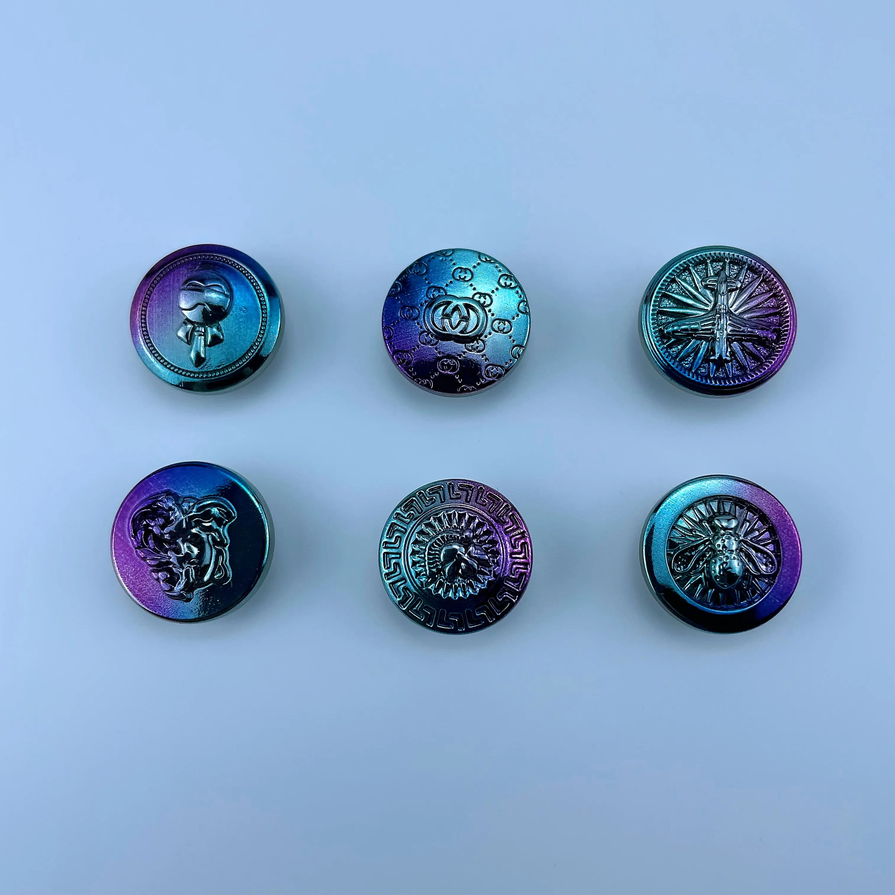 Plating Handmade Flowers Rainbow Metal Rhinestone Zinc Alloy Snaps Buttons on Clothes 15 Mm Logo Custom Metal Press Snap Button