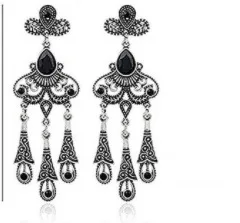 Love Party 1920s vintage art deco earrings Amazing earring girl Long rhinestone earrings Clothing accessory
