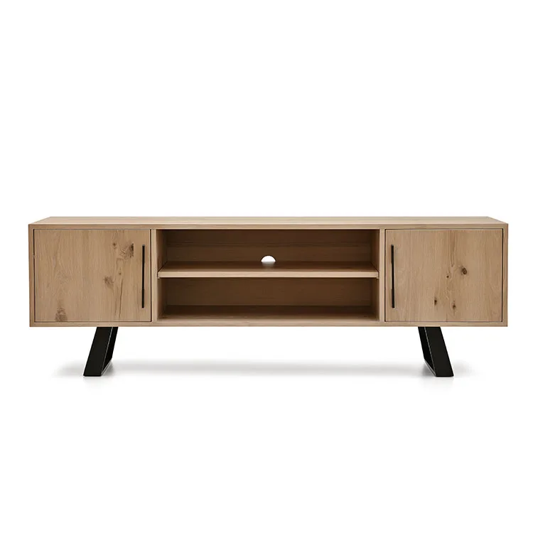 Livingroom tv unit media console tv stand cabinet modern oak flakeboard tv cabinet console table