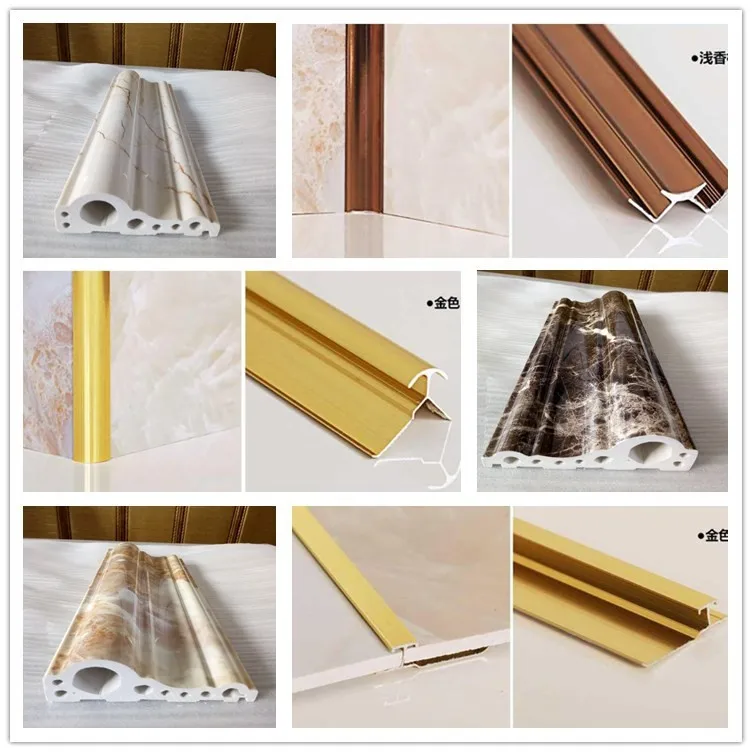 ПВХ мраморные Твердые профили для литья на УФ красочной отделке для стен/ТВ/дверной рамы