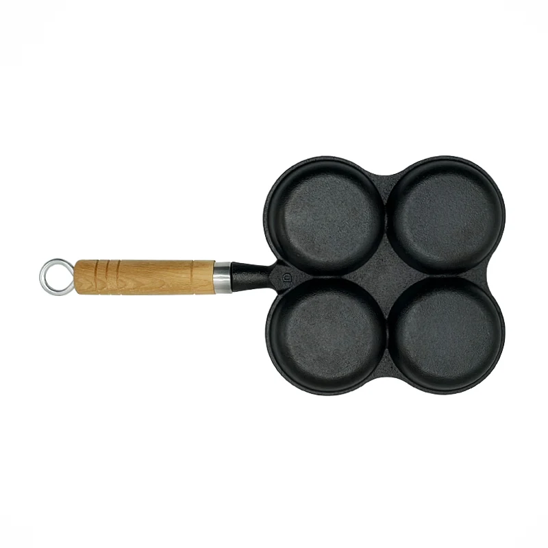 Hot Sale Egg Frying Pan 4 Sections Non Stick Cast Iron Egg Fry Pan For Breakfast and Brunch Dishes