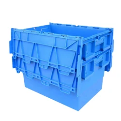 Hot Selling Nestable Plastic Crates High quality Stackable Turnover Plastic moving Storage Box with hinged lid Customized