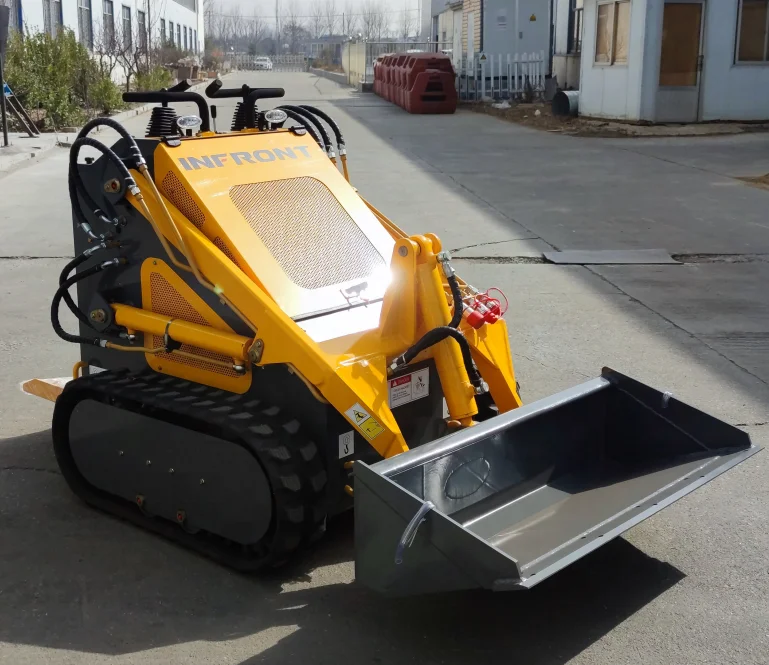 23hp Mini Digger Rubber Tracked Mini Skid Steer Loader with Bucket Auger
