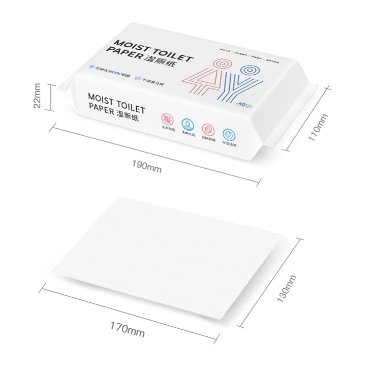Moist Toilet Paper for Gentle Clean Soft Biodegradable Wet Wipes Hypoallergenic Eco-Friendly Flushable Tissue for Sensitive Skin