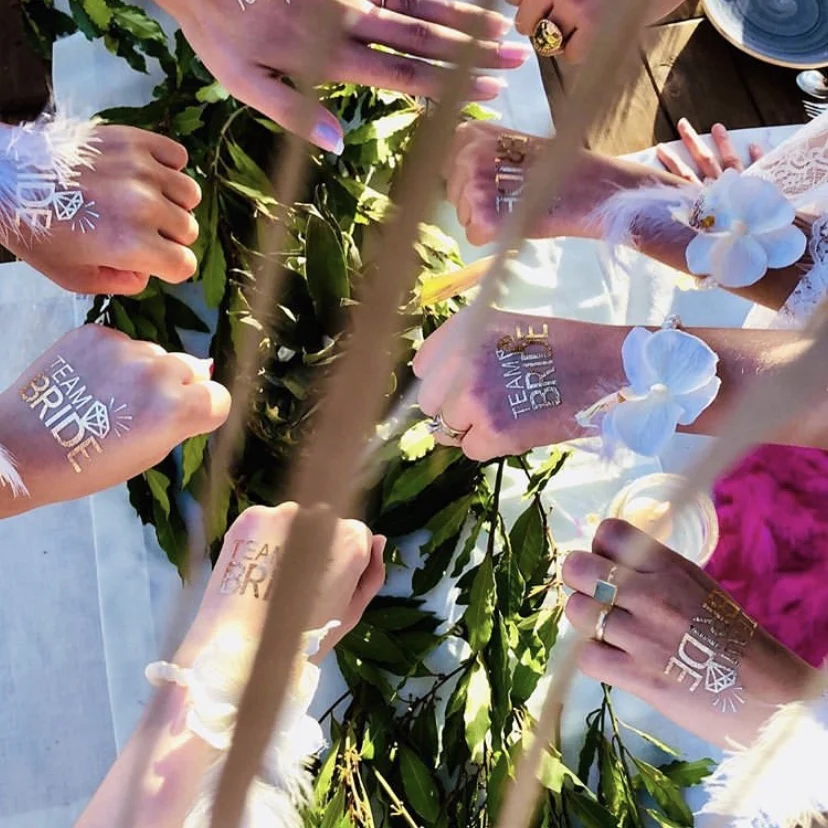 Top Seller Single Party Custom Gold Stamping Sticker Team Bride Temporary Tattoo